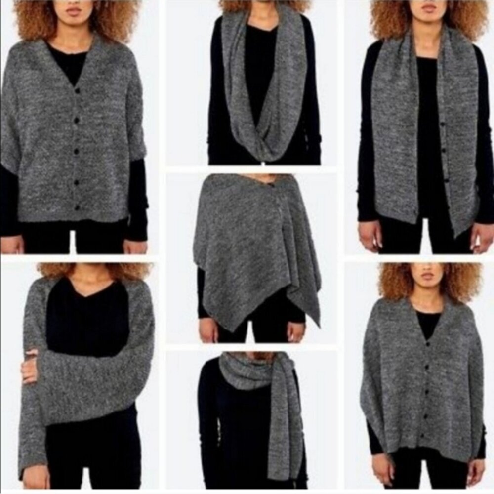 Bench Versatile Gray Knit Wrap Scarf